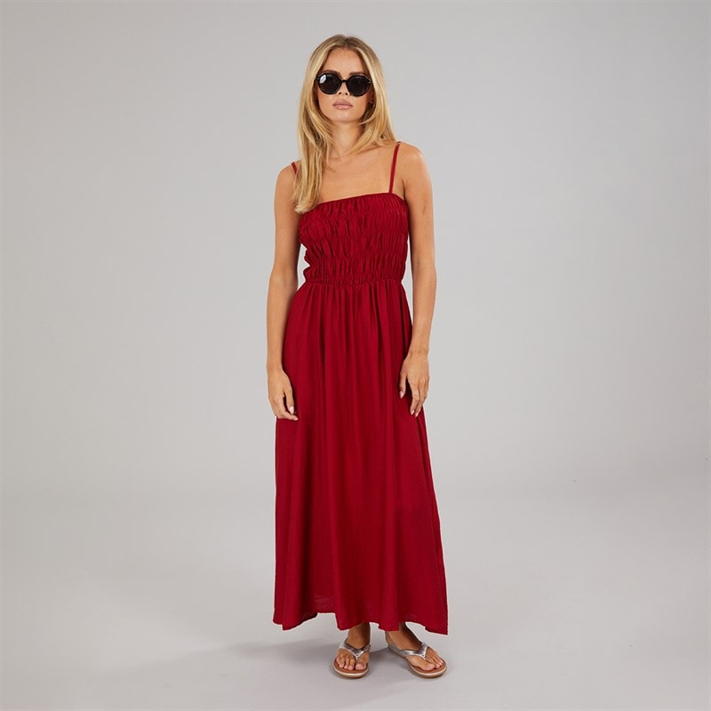Brave Soul Womens Cilla A-Line Midi Dress Red - Image 4