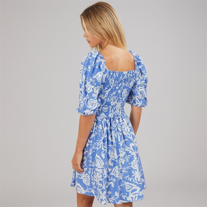 Brave Soul Womens Lainey Mini Dress Blue/White - Image 2