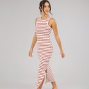 Brave Soul Womens Lynus Textured Maxi Dress Cream/Red