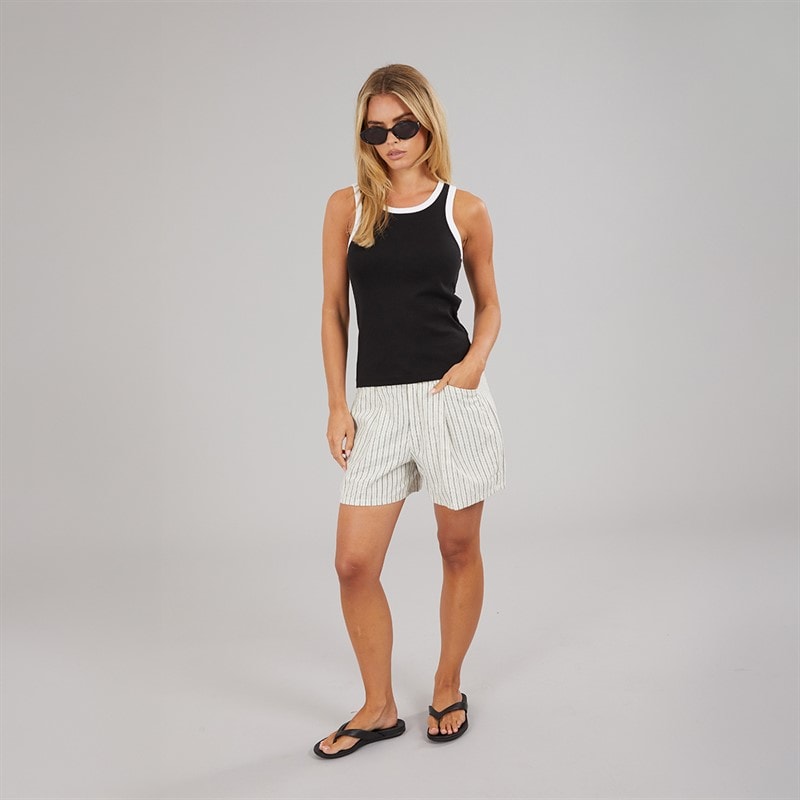 Brave Soul Womens Lucie Contrast Vest Black/White - Image 3