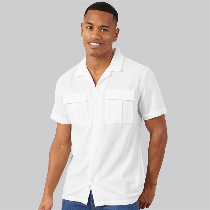 Brave Soul Mens Mikitad Shirt Optic White - Image 3