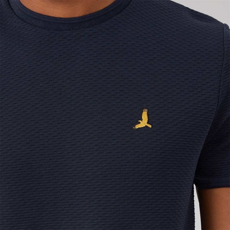 Brave Soul Mens Qunita Crew Neck T-Shirt Navy - Image 5