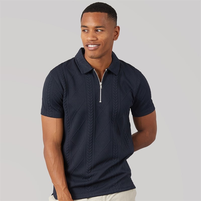Brave Soul Mens Renix Polo Shirt Dark Navy Dk Navy