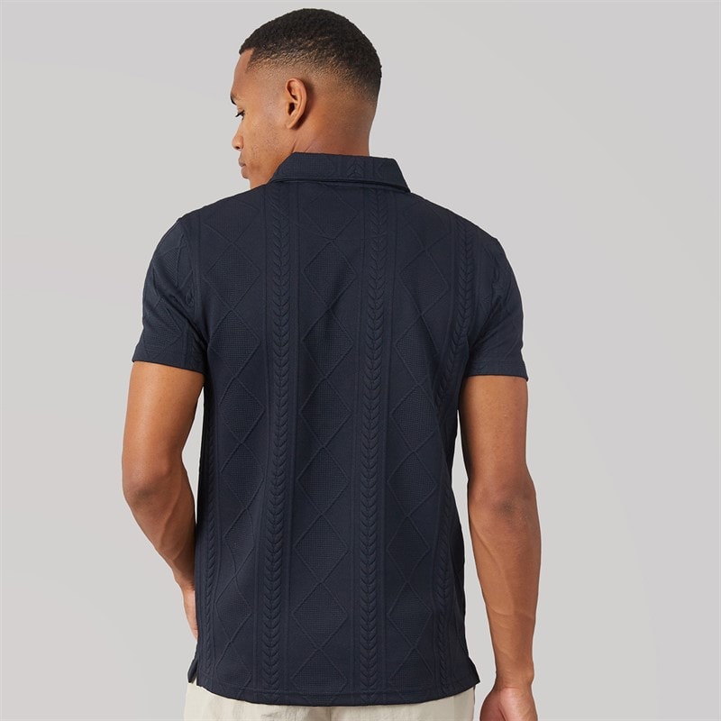Brave Soul Mens Renix Polo Shirt Dark Navy Dk Navy - Image 2