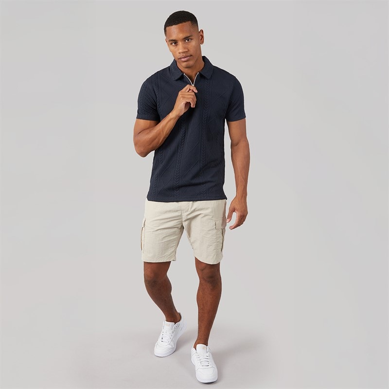 Brave Soul Mens Renix Polo Shirt Dark Navy Dk Navy - Image 4