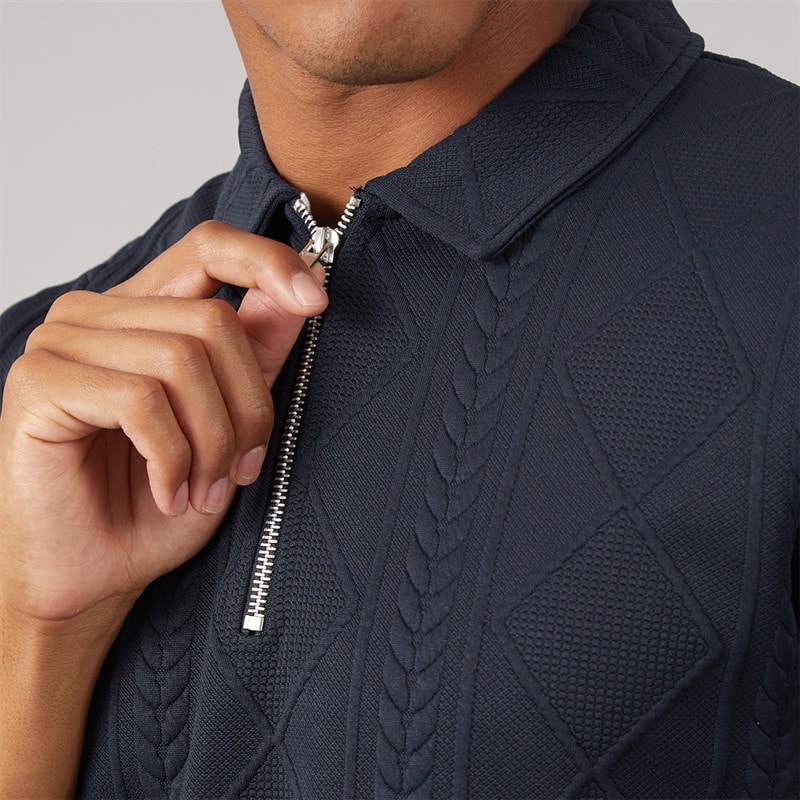 Brave Soul Mens Renix Polo Shirt Dark Navy Dk Navy - Image 5