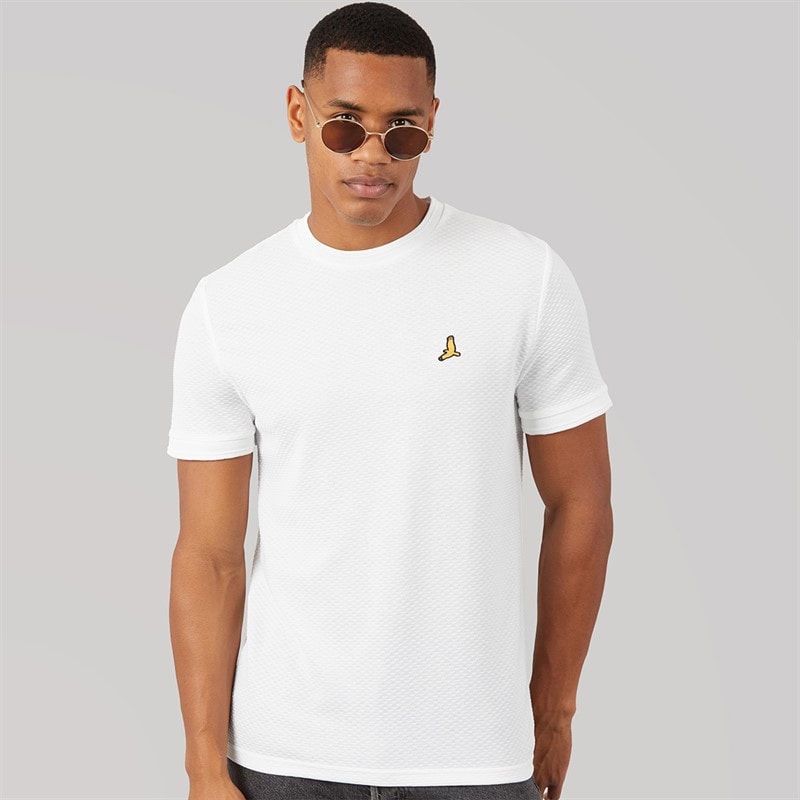 Brave Soul Mens Qunita Crew Neck T-Shirt Cream - Image 1
