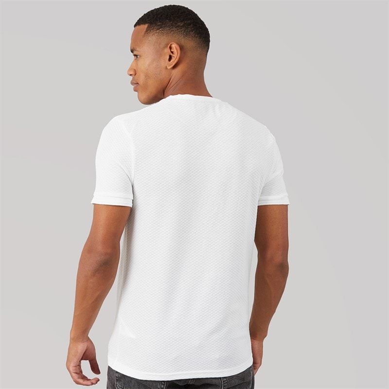 Brave Soul Mens Qunita Crew Neck T-Shirt Cream - Image 2