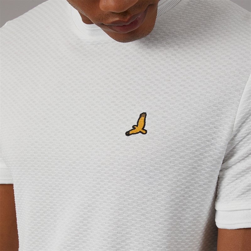 Brave Soul Mens Qunita Crew Neck T-Shirt Cream - Image 5