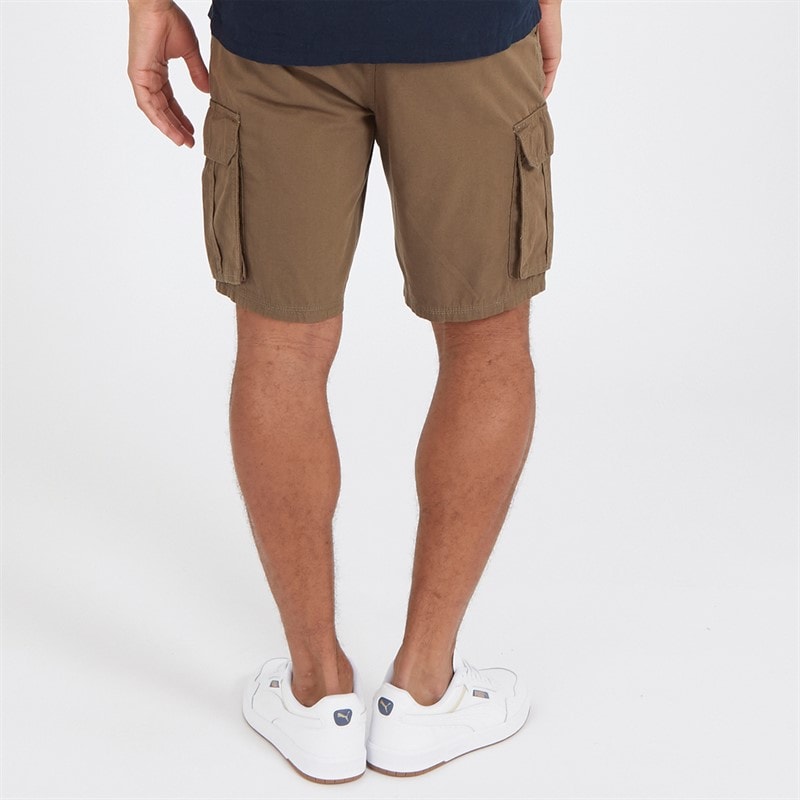 Brave Soul Mens Riverwood Cargo Shorts Khaki - Image 2