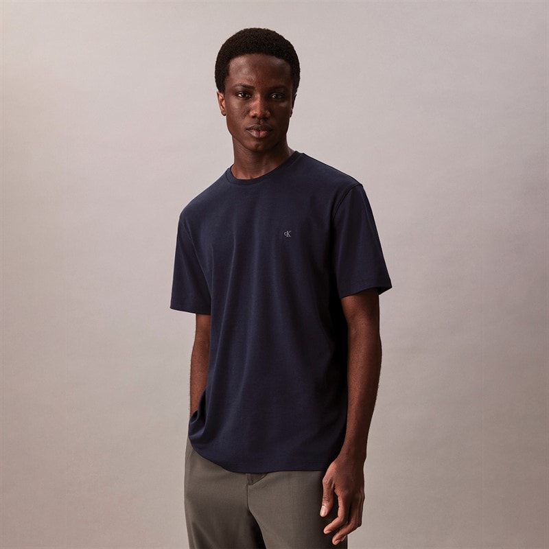Calvin Klein Mens Supima Chest T-Shirt Dark Sapphire - Image 1