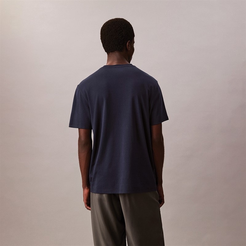 Calvin Klein Mens Supima Chest T-Shirt Dark Sapphire - Image 2