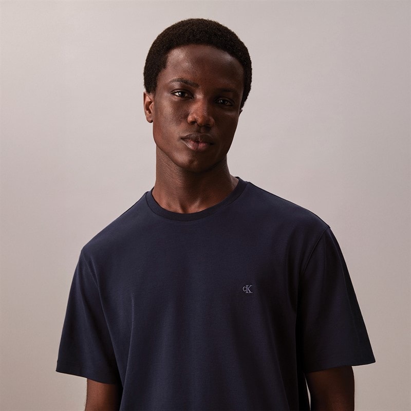 Calvin Klein Mens Supima Chest T-Shirt Dark Sapphire - Image 3