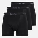 Calvin Klein Mens Cotton Stretch Three Pack Boxer Trunks Black/Black