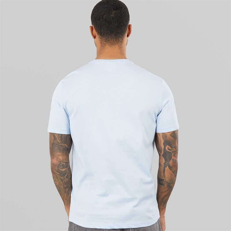 Calvin Klein Mens Micro Logo Crew Neck T-Shirt Breezy Blue - Image 2