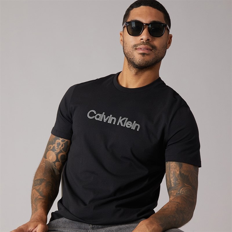 Calvin Klein Mens Sport Graphic T-Shirt Black - Image 1