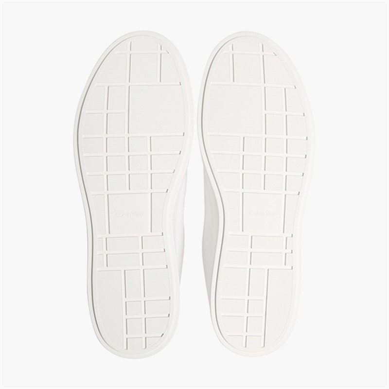 Calvin Klein Mens Low Profile Cupsole Trainers Bright White/Oatmeal - Image 2