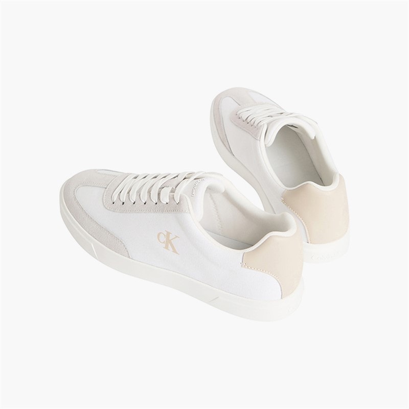Calvin Klein Mens Low Profile Cupsole Trainers Bright White/Oatmeal - Image 3