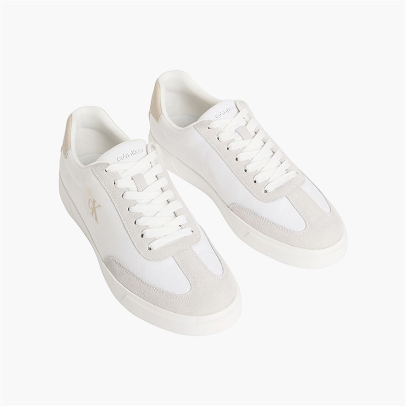 Calvin Klein Mens Low Profile Cupsole Trainers Bright White/Oatmeal - Image 4