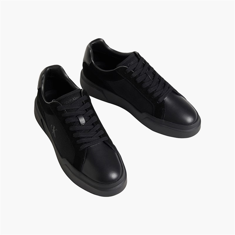 Calvin Klein Mens Chunky Cupsole Trainers Triple Black - Image 4