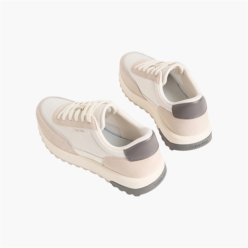 Calvin Klein Mens City Runner Trainers Feather Gray/Marshmallow/Granite - Image 3