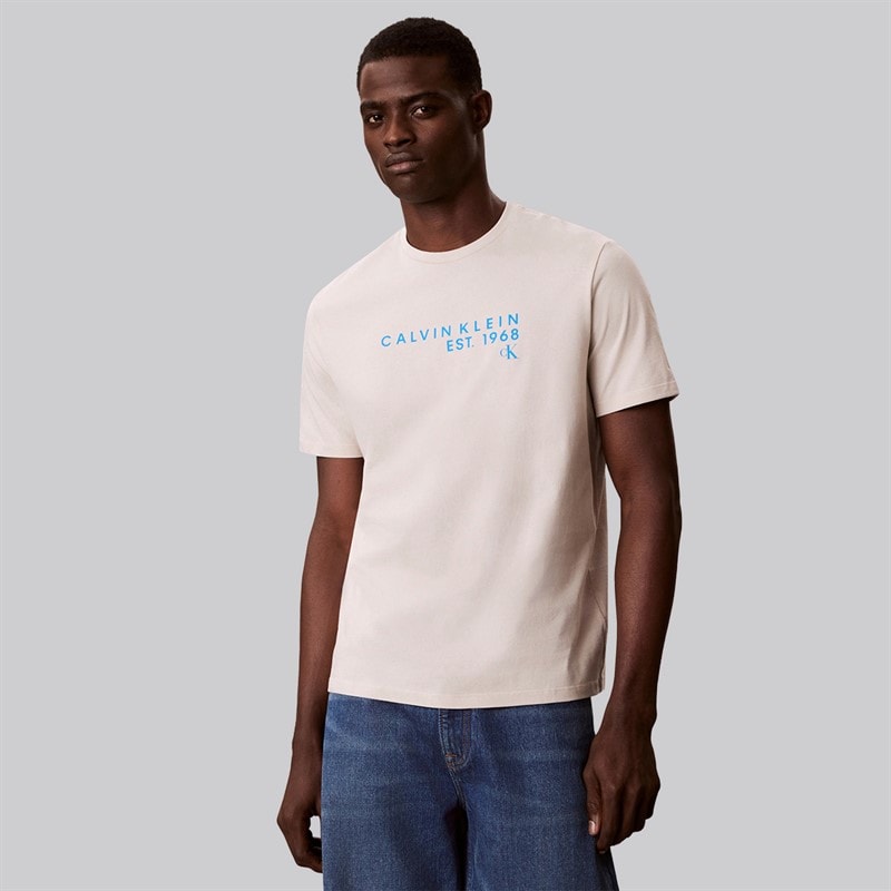 Calvin Klein Mens T-Shirt Beige