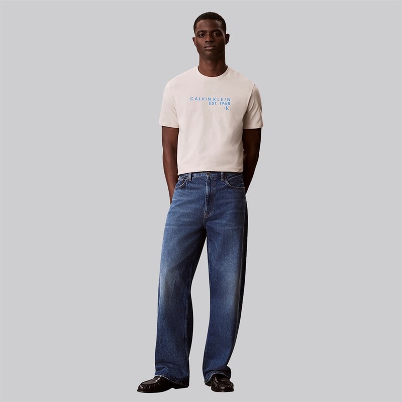 Calvin Klein Mens T-Shirt Beige - Image 3