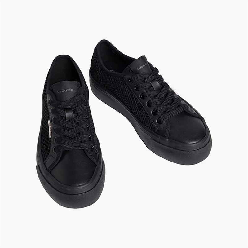 Calvin Klein Womens Vulc Flatform Trainers Triple Black - Image 4