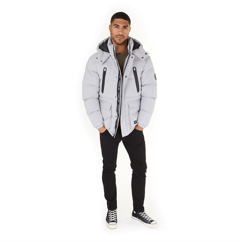 Closure London Mens Longline Expedition Jacket Ice Grey - Image 4