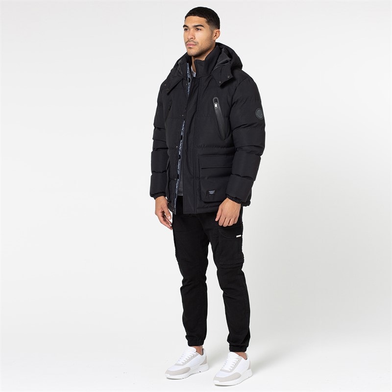 Closure London Mens Longline Expedition Jacket Black - Image 2