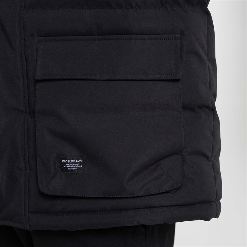 Closure London Mens Longline Expedition Jacket Black - Image 5