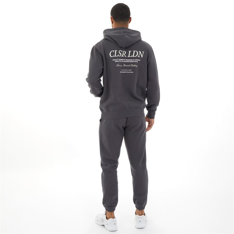 Closure London Mens Luxury Tracksuit Charcoal - Image 3