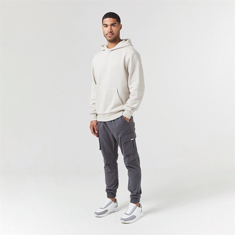 Closure London Mens Hoodie And Cargo Pants Co-Ord Set Stone/Charcoal - Image 2