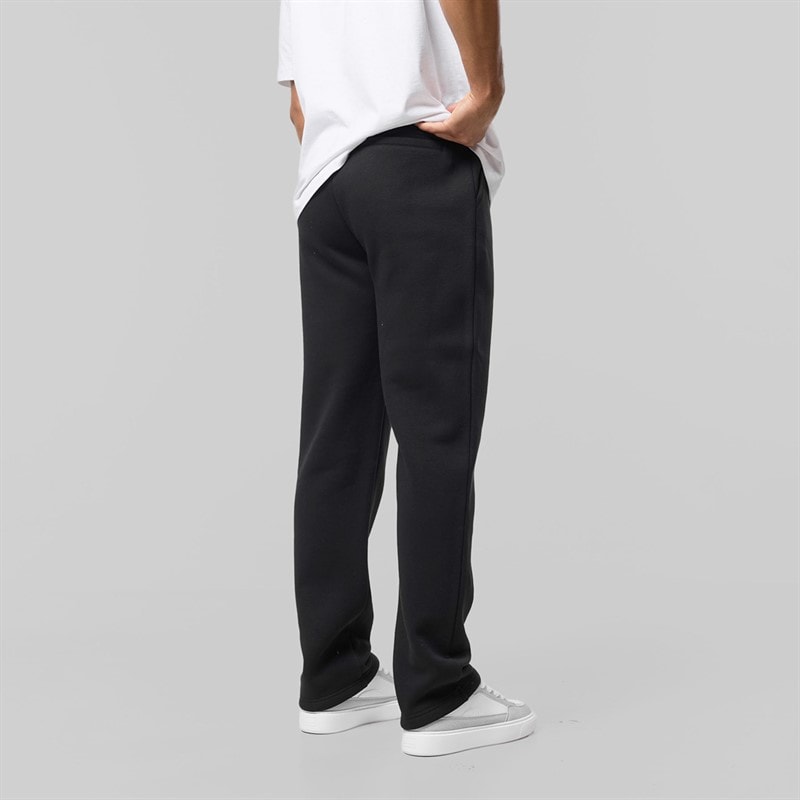 Closure London Mens Relaxed Fit Open Hem Joggers Black - Image 2