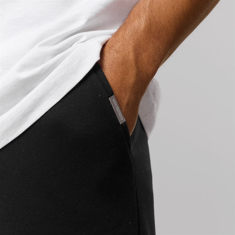 Closure London Mens Relaxed Fit Open Hem Joggers Black - Image 5