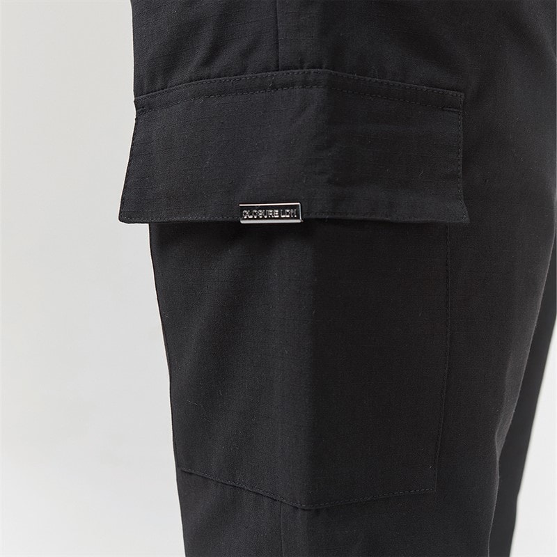 Closure London Mens Smart Open Hem Utility Trousers Black - Image 3