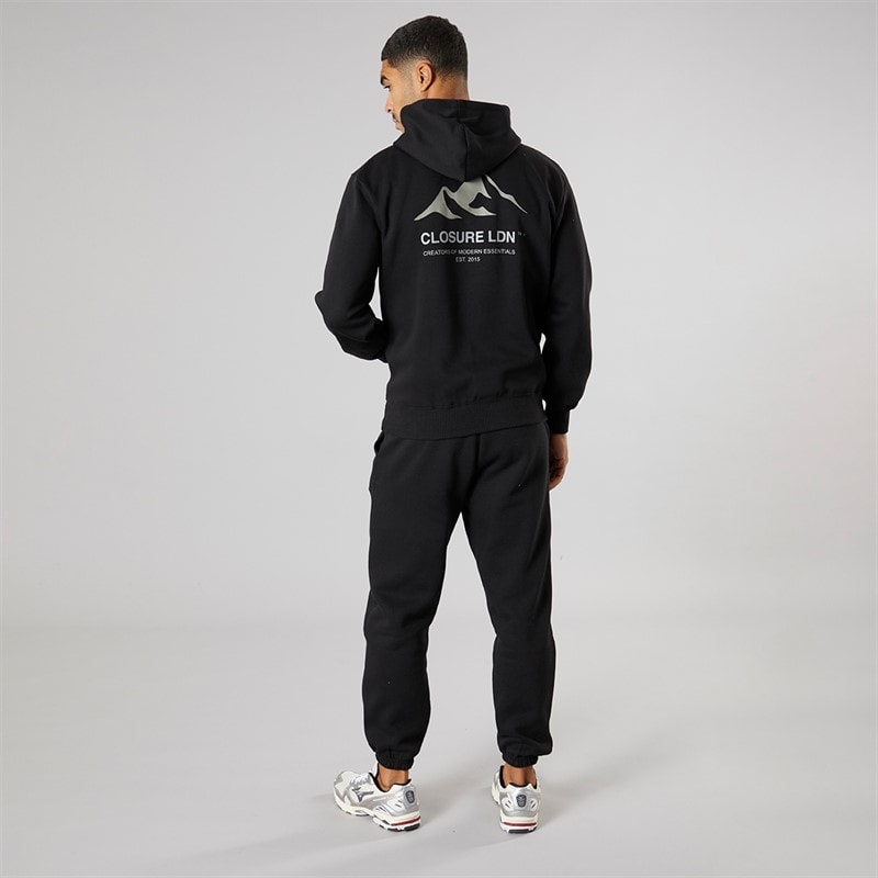 Closure London Mens Mountain Silhoutte Tracksuit Black/Olive - Image 3