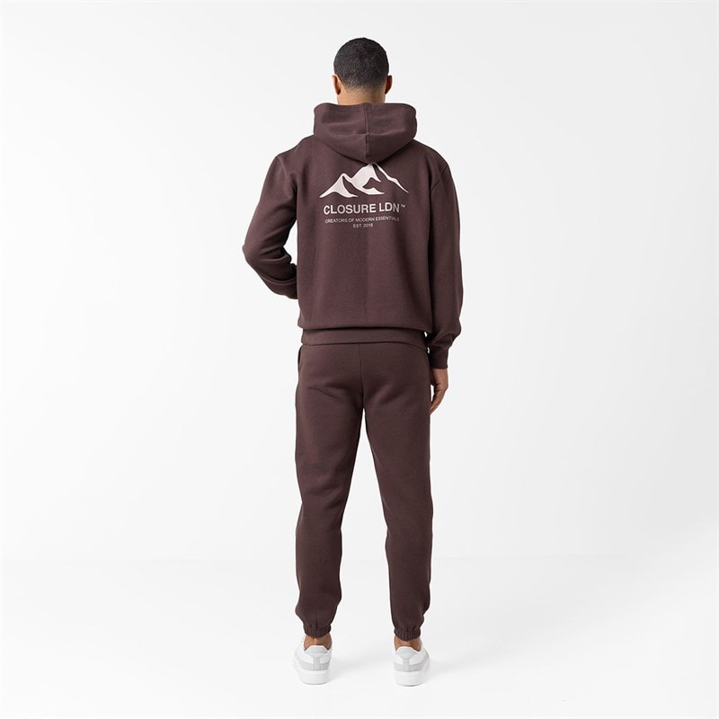 Closure London Mens Mountain Silhoutte Tracksuit Brown/Stone - Image 2