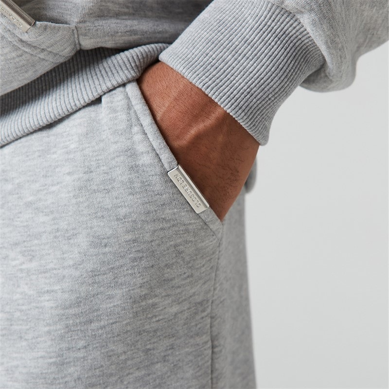 Closure London Mens Relaxed Open Hem Joggers Light Grey Marl - Image 3