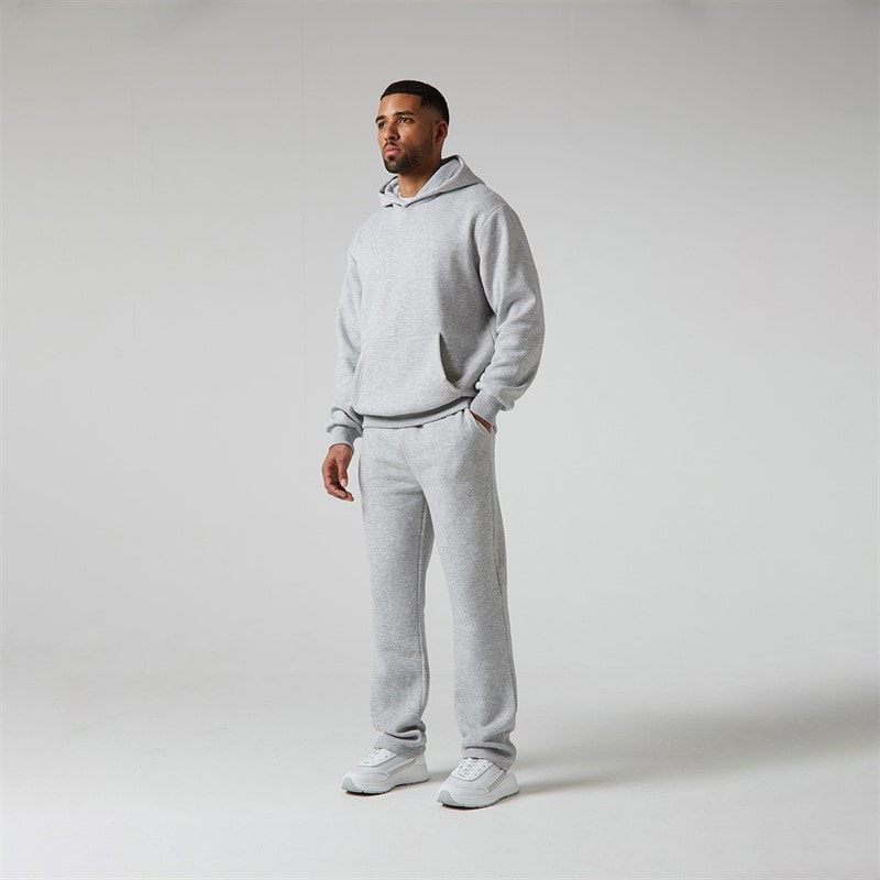 Closure London Mens Relaxed Open Hem Joggers Light Grey Marl - Image 4