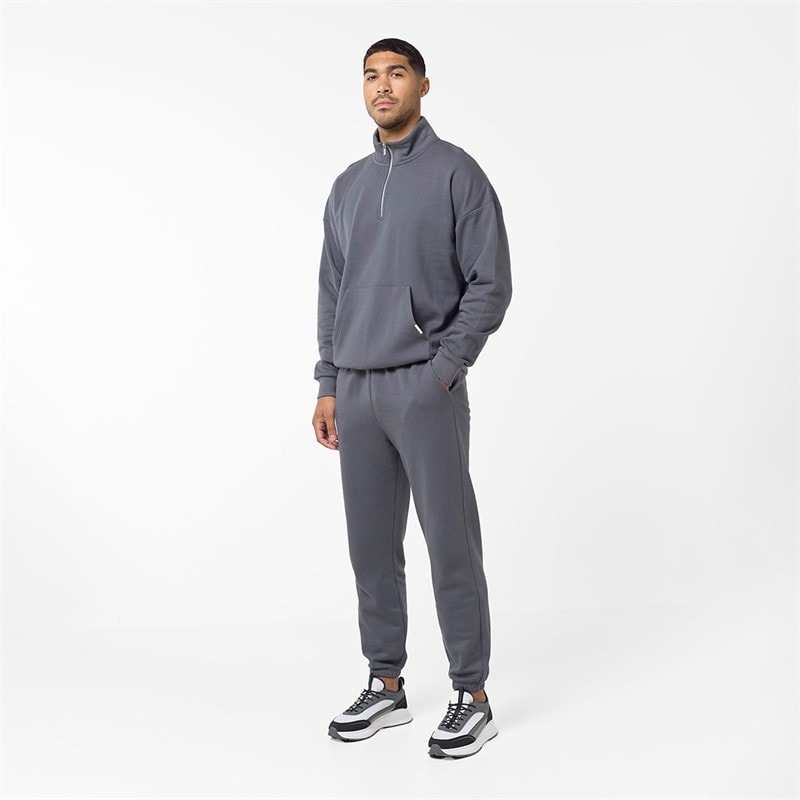 Closure London Mens Relaxed Fit Joggers Charcoal - Image 4