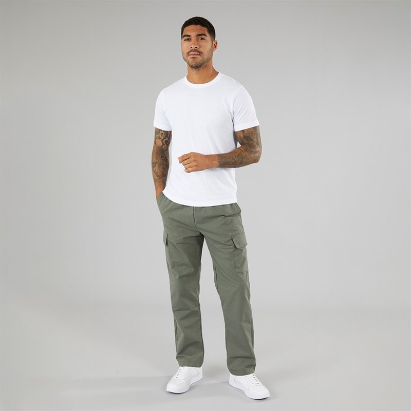 Closure London Mens Smart Open Hem Utility Trousers Khaki - Image 3