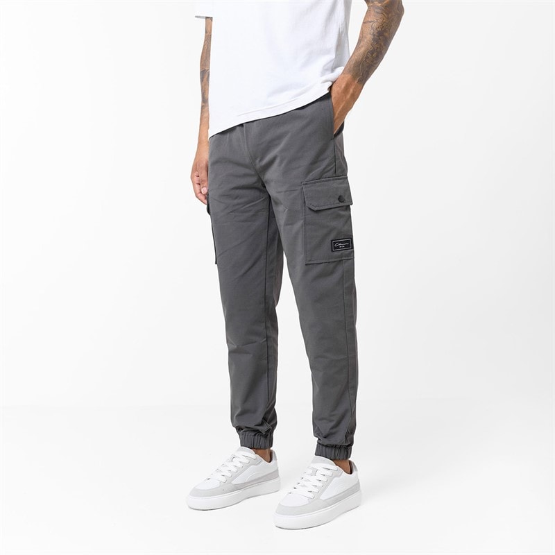Closure London Mens Utility Cargo Pants Charcoal