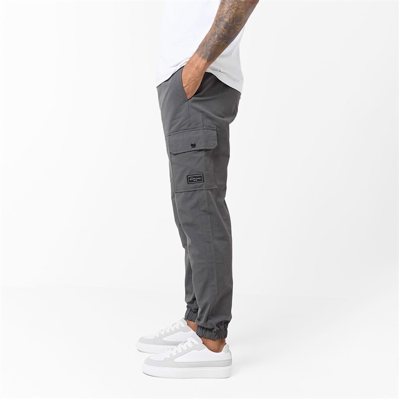 Closure London Mens Utility Cargo Pants Charcoal - Image 2