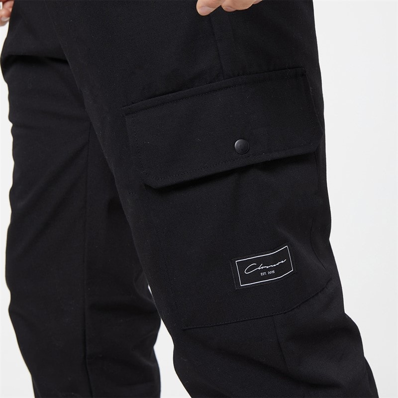 Closure London Mens Utility Cargo Pants Black - Image 4