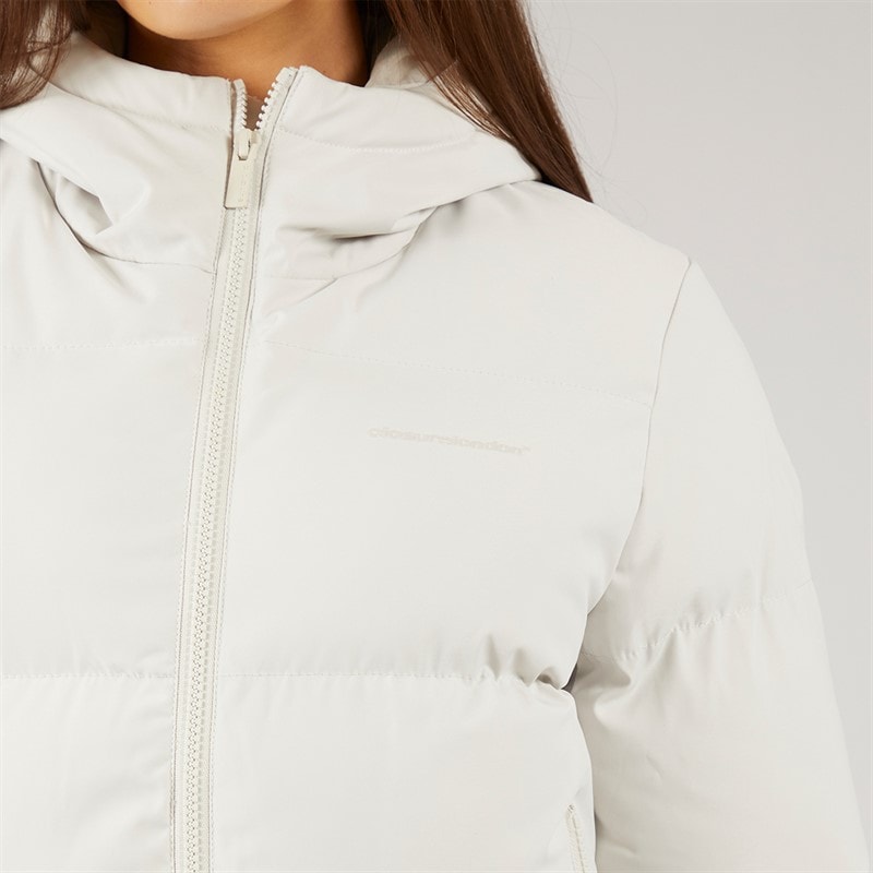 Closure London Womens Storm Cuff Short Puffer Jacket Stone - Image 3