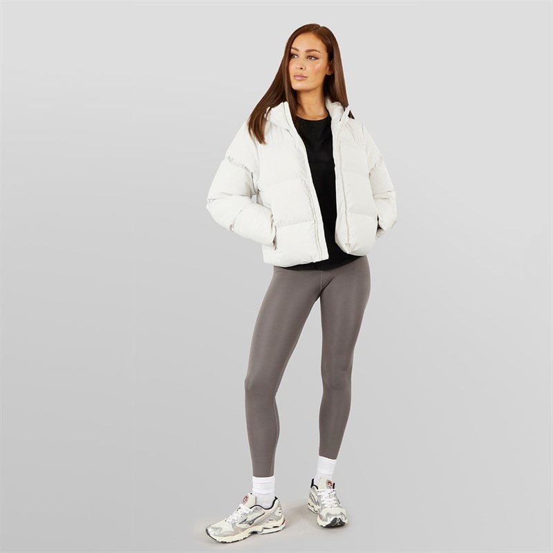 Closure London Womens Storm Cuff Short Puffer Jacket Stone - Image 4