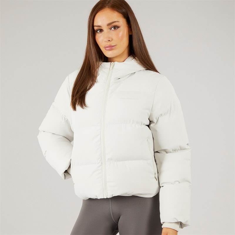 Closure London Womens Storm Cuff Short Puffer Jacket Stone - Image 5
