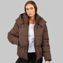 Closure London Womens Adjustable Waist Puffer Coffee