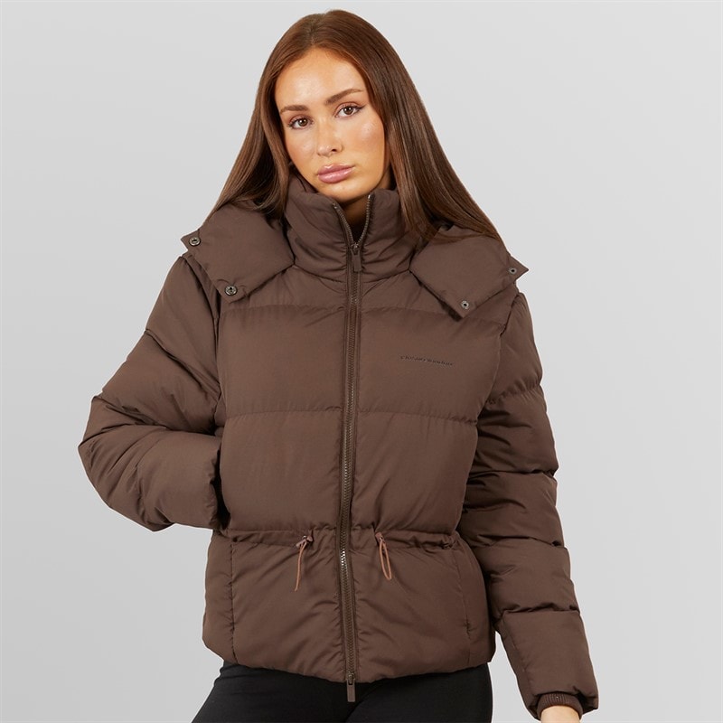 Closure London Womens Adjustable Waist Puffer Coffee - Image 3